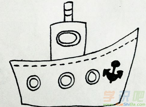 轮船卡通图片简笔画