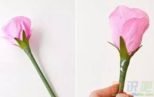 皱纹纸折玫瑰花的图解
